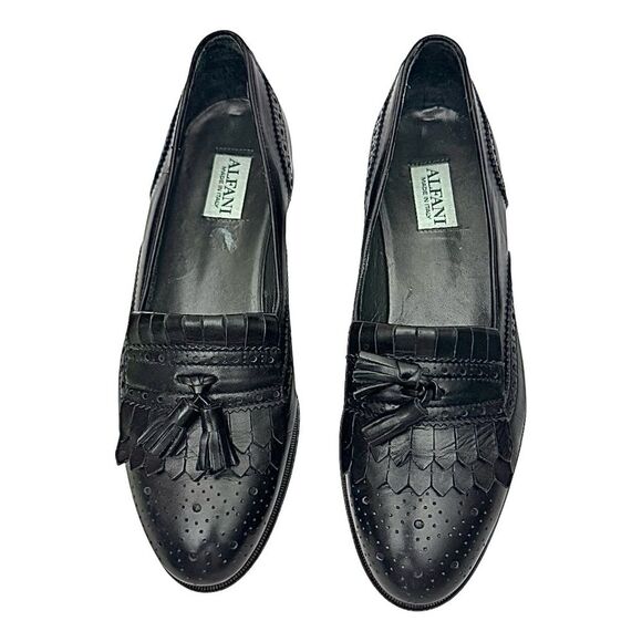 Alfani Mens Leather Kilt Tassell Loafer Shoe Made In Italy Size 9 M Pre-Owned